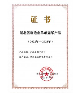 湖北省制造業(yè)單項冠軍產(chǎn)品